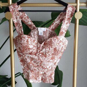 L.I.F.E. Rust Floral Smocked Crop Top
